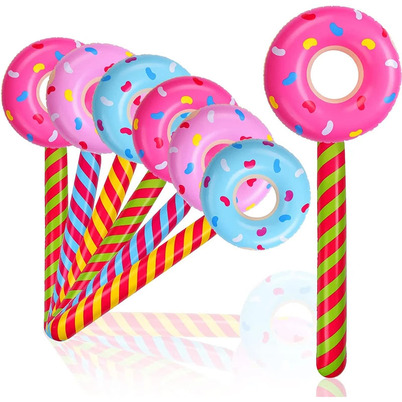 JOYEE PVC Inflatable Donut 33 Inch Lollipop Shape Candy Themed Birthday Decorations for Kids MegaBDM