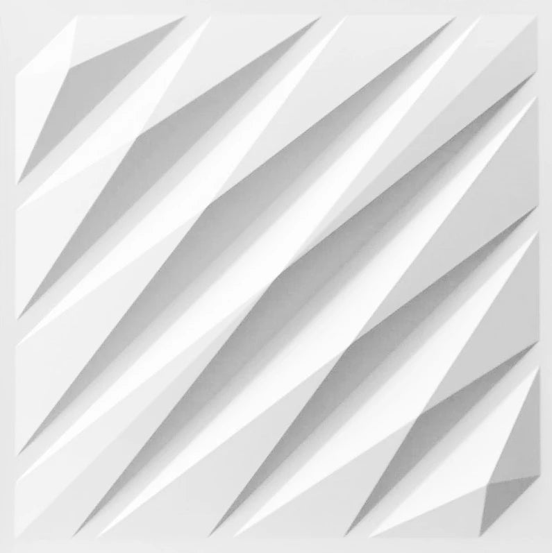 Irini White Color Floral Pattern 3D PVC Wall Panel Waterproof Fireproof 50x50cm DIY Wallpaper for Home Apartment