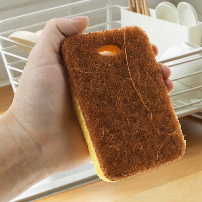 Wood Pulp Cotton Sponge Wipe Rags Dishwashing Cleaning Brush Pot Kitchen Decontamination Absorbent Scouring Pad