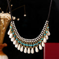 Bohemian Style Necklace Thai Ethnic Style Clavicle Chain Retro Turquoise Droplet Ladies Short Necklace