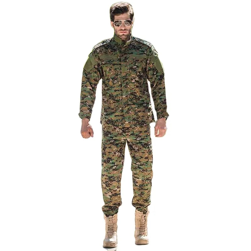 ACU Tactical Field Uniform Digital Camo Uniform Camouflage for Men TWILL 20 Sets 65% Polyester and 35% Cotton 1 Set/polybag