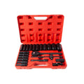 RTS Metric OEM Stainless Steel Black Phosphate Finish 23-Piece 1/2-Inch Drive Deep Set Socket Wrench Set