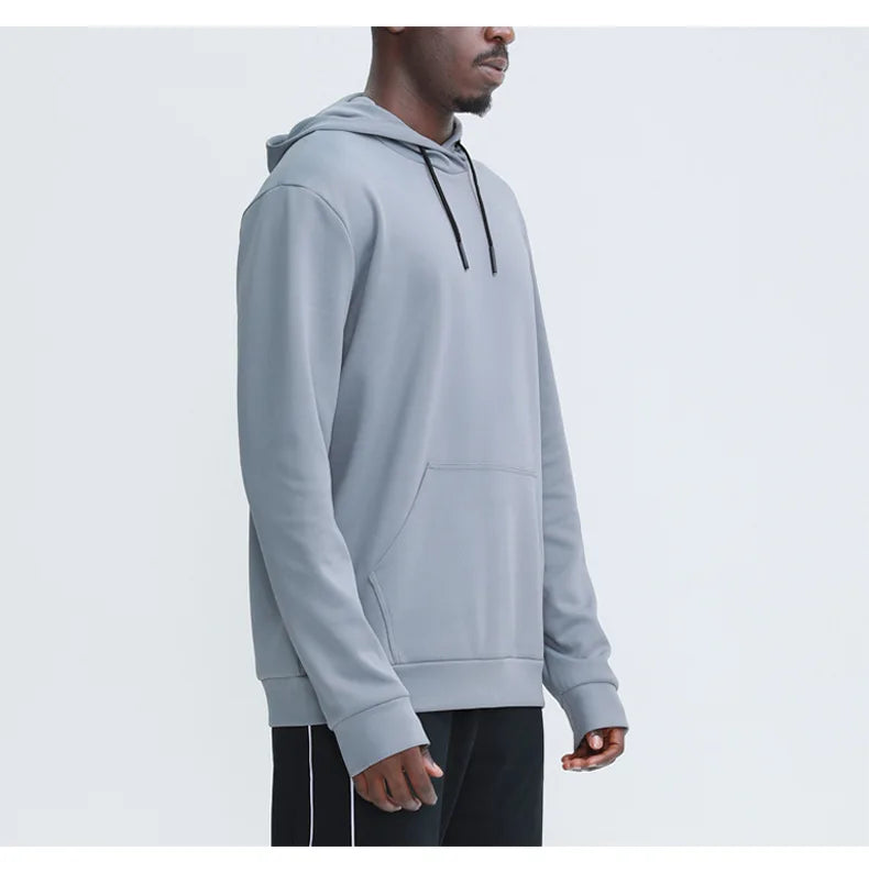Fitness Hoodies With Pocket Men's Trend Long Sleeve Sports Clothes Hooded Loose Casual Men Fitness Running Clothes