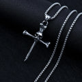 Punk Style Pendant Bone Cross Casting Pendant Stainless Steel Necklace Men's Necklace Skull Necklace Cross Wholesale