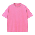 Wholesale 100% Cotton 250G Heavy Washed Solid Color Oversize Short Sleeve T-Shirt for Plus Size Men Printed Knitted Fabric
