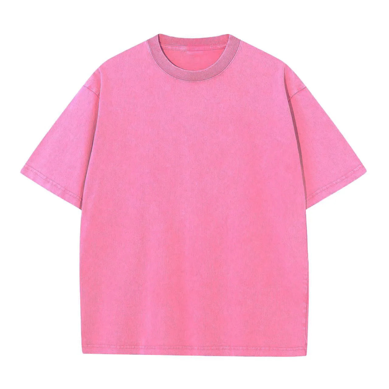 Wholesale 100% Cotton 250G Heavy Washed Solid Color Oversize Short Sleeve T-Shirt for Plus Size Men Printed Knitted Fabric