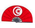 New Product Customized National Country Flag Tunisia Folding Bamboo Hand Held Fan
