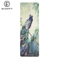 Custom Soft  Cool Flamingo Tropical Art Anti-Skid Comfortable Peacock Watercolor Premium Non-Slip Microfiber Yoga Mat
