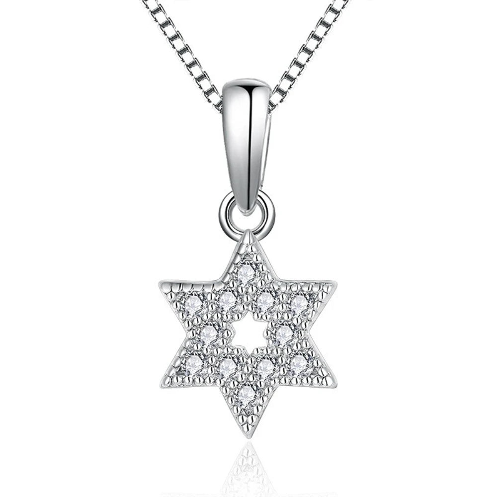 Custom  925 Sterling Silver Cubic Zirconia Star of David Pendant for Women | Jewish Jewelry Gift Idea