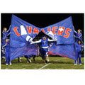 100% Polyester Run Through Signs Custom Printed Size Football Soccer Commerce Cheer Poster Big Bust Out Breakaway Banner