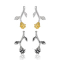 Fashion Popular Design 925 Sterling Silver Rose Flower Shape Stud Earrings for Women Party Jewelry Gifts