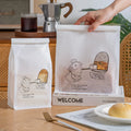 Custom Printed CMYK Eco-Friendly Moisture Proof Small Bakery Cookies Donut Toast Bag Food Grade Kraft Biodegradable Pizza Bags