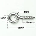304 Stainless Steel Self-Tapping Ring Eye Bolts Hook Screw in Eye Screws #6