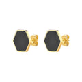 Minimalist Jewelry Gold Plated Stainless Steel Hexagon Earrings Geometric Drop Oil Stud Earrings for Women