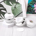 30g MOQ 100pcs Wholesale Luxury Skincare White Acrylic Base Plastic Jars for Cosmetic Creams with Custom Logo & Printing