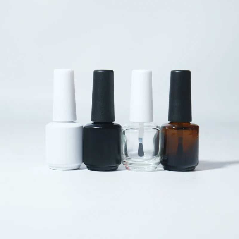 Custom Screen Printing Surface Classic Nail Polish Vacuum Glass Dispensing Bottle 5 to 15 ml Glass Cosmetic Packaging