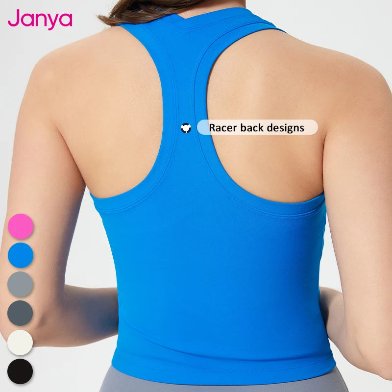 Janya Women's Sleeveless Spandex Gym Tank Top Running Activewear Without Padding Racer Back Factory Direct Sale-Wholesale Girls