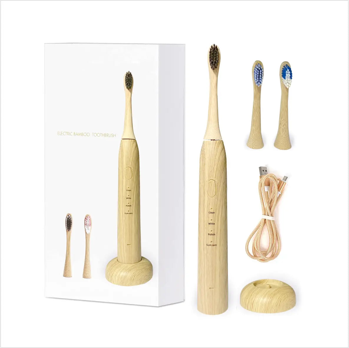 Wholesale Eco-Friendly Sonic Toothbrush Soft Biodegradable Bamboo Natural Charcoal Biodegradable Bamboo Sonic Toothbrush
