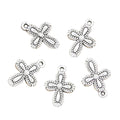 Charms Cross Flower 18x13mm Handmade Making FitVintage Tibetan Silver Color PendantsDIY for Bracelet Necklace