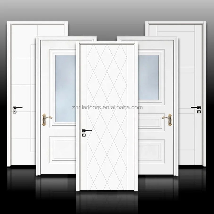 Cheap European Standard Wooden Doors Interior Modern Fire Rated 60 Minutes Fireproof Door With Smart Lock