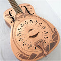 China Aiersi Brand Style O Hawaii Tree Sandblasted Bell Brass Blues Slide Single Cone Biscuit Bridge Resonator Guitar A38-RC