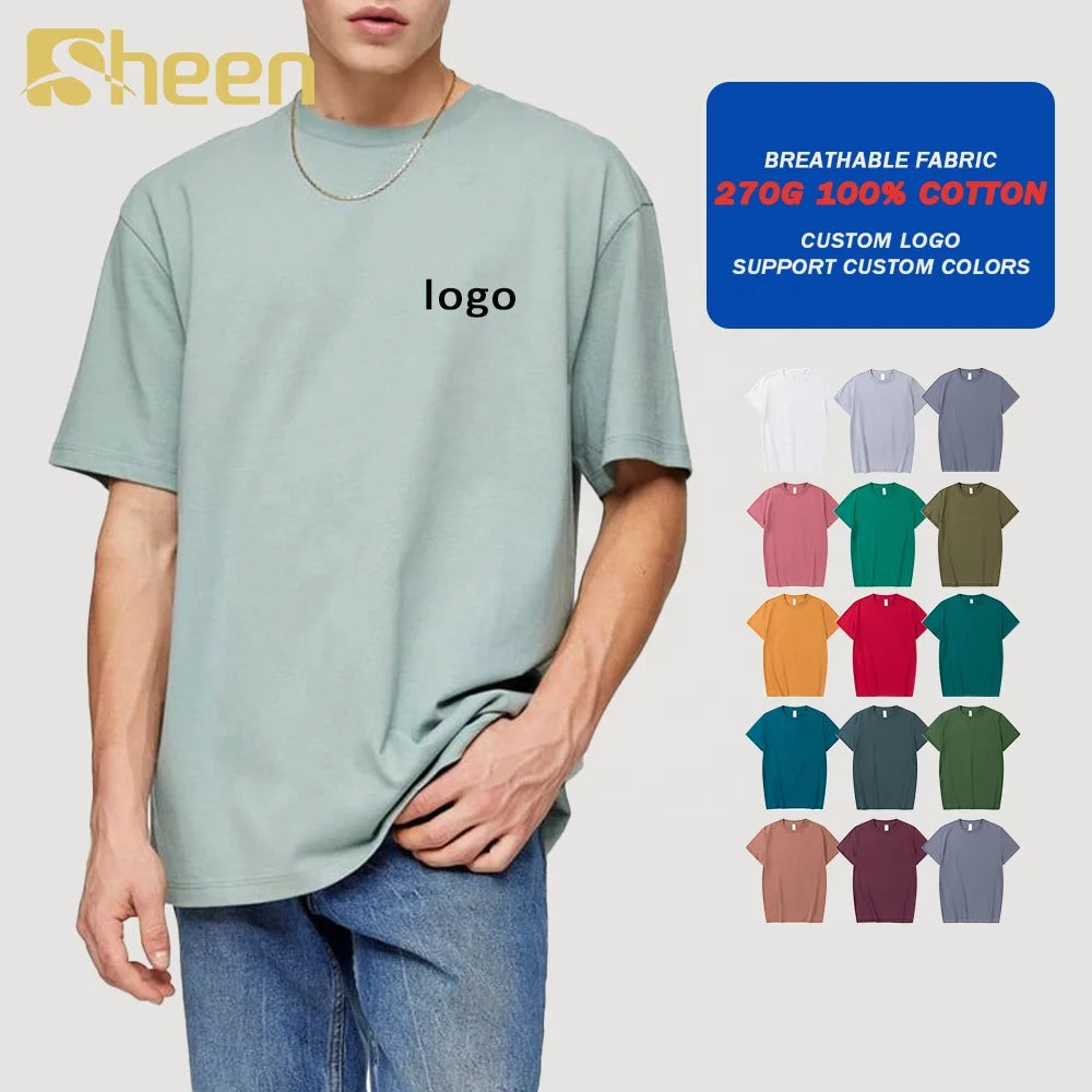 Wholesale Regular Plain Custom Puff Printing Graphic Cotton Customized Design Logo Blank T Shirts for Men
