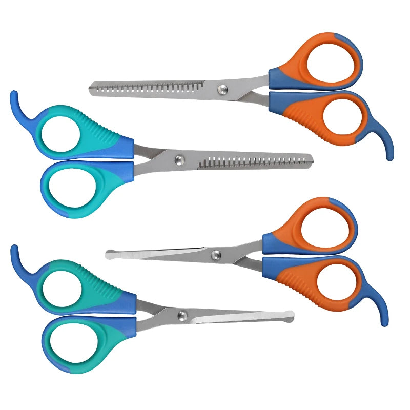 Dog Hair Grooming Scissors Stainless Steel Rounded Tip Trimming Shears Dog Pet Hair Cutters