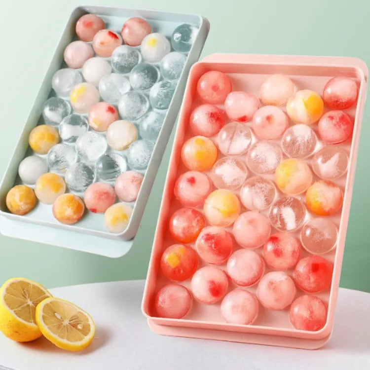 B7-7 Ice Ball Maker Mold Mini Circle Round Ice Lattice Tray Mold with Lid Making for Freezer Cocktail Whiskey Tea Coffee