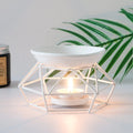 Popular High Quality Porcelain White Tart Wax Warmer With Metal Holder for Home Use