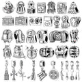 Real 925 Sterling Silver Magic Hat Pyramid Cross Enamel Charms Geometry Beads with CZ Pendant for Women Jewelry Bracelet Fashion