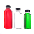 Custom Disposable 8oz 12oz 16oz 500ml Slim Square PET Plastic Beverage Juice Bottles for Drink
