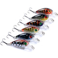 WEIHE 4.5cm 4g 6 Colors Artificial Mini Crank Bait Fishing Hard Lure With 10# Treble Hook 3D Eyes