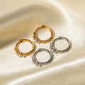 New Arrival Two Layer Unique Design Hoop Earring 18K Gold Plated Stainless Steel Waterproof Tarnish Free C Earring