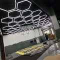 DIY Hexagon LED Light Workshop Car Detailing Lights for the Car Wash Shop With the Customized Size Automobile Service Bay Light