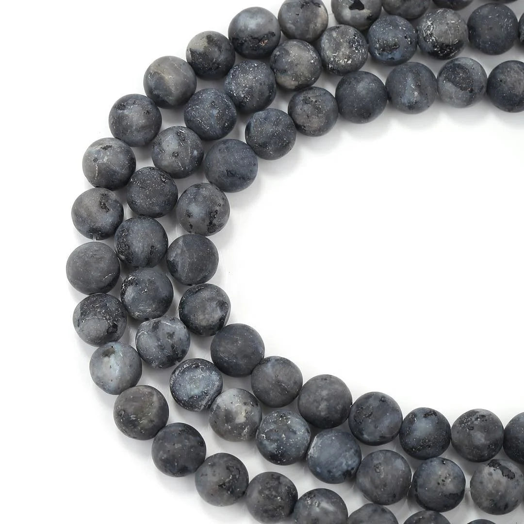 Wholesale Price Larvikite Labradorite Matte Round Gemstone Loose Beads for Jewelry Bracelet Making Size 4-12mm