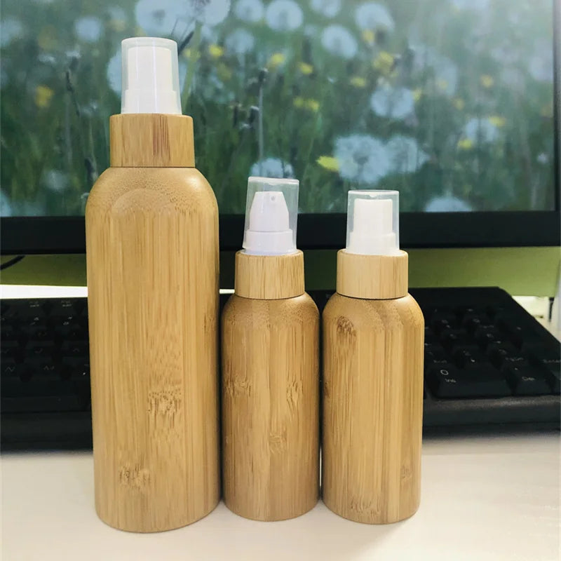 Ready to Ship 30ml 50ml 150ml Cosmetic Packing Full Bamboo Spray Bottle