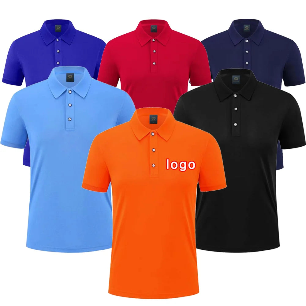 Unisex Quick-Drying Black T-Shirt Custom Clothing Logo 100% Polyester Knitted Wholesale Men's Boy's for Polo Shirt Custom Logo