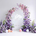 Theme Birthday Decoration Set Party Supplies Wedding Reception Backdrop Entrance Silk Artificial Flowers Purple Party Arch