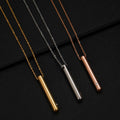 Fashion Cinerary Casket Necklace Real PVD Gold Plated Stainless Steel Openable Pendant Rhinestone Necklace Custom Bar Necklace MegaBDM