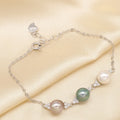 B180 7-8mm 925 Sterling Silver Gold Plated Wholesale Freshwater Pearl Charm Bracelet Mounting Fancy Jewelry for Women