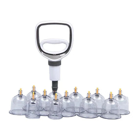Traditional Biomagnetic Vacuum Cupping Therapy Set (24 Cups) Jinkang Chinese Body Massager ABS Clear RIBON MED RBJK-088-24 CE