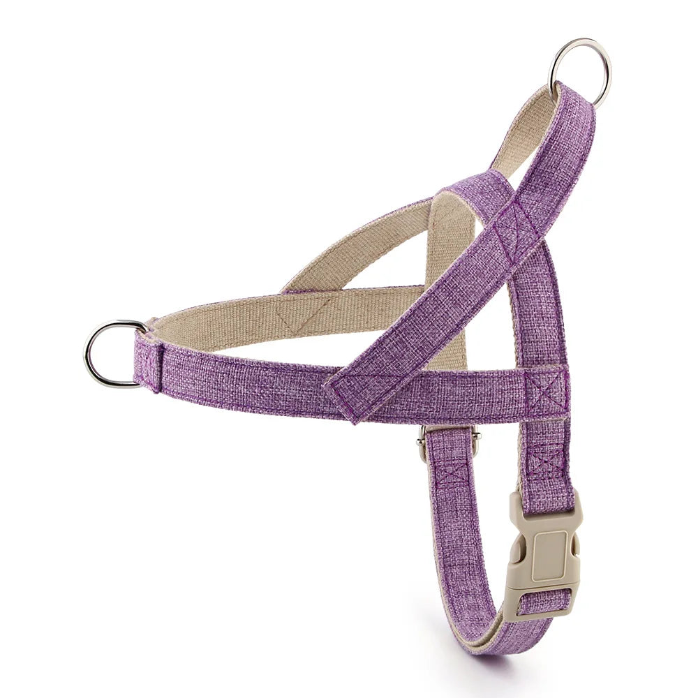 Adjustable Dog Linen Harness Vest Style Dog Harness Luxury Large Size Quick on and off Pet Harness