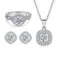 Jewelry Set Diamond Halo Infinity Sterling Silver Set