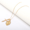 Diamond Jesus and Virgin Mary Gold-Plated Catholic Cross Necklace