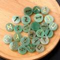 Jade Stones Engraved With Runes Witchcraft Engraved Symbols Gems Meditation Divination Set  25 Piece Set