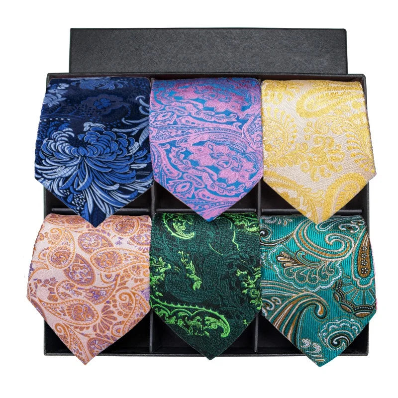 Hot Sale LELE Wholesale Flower Paisley Mens Silk Tie Hanky Set
