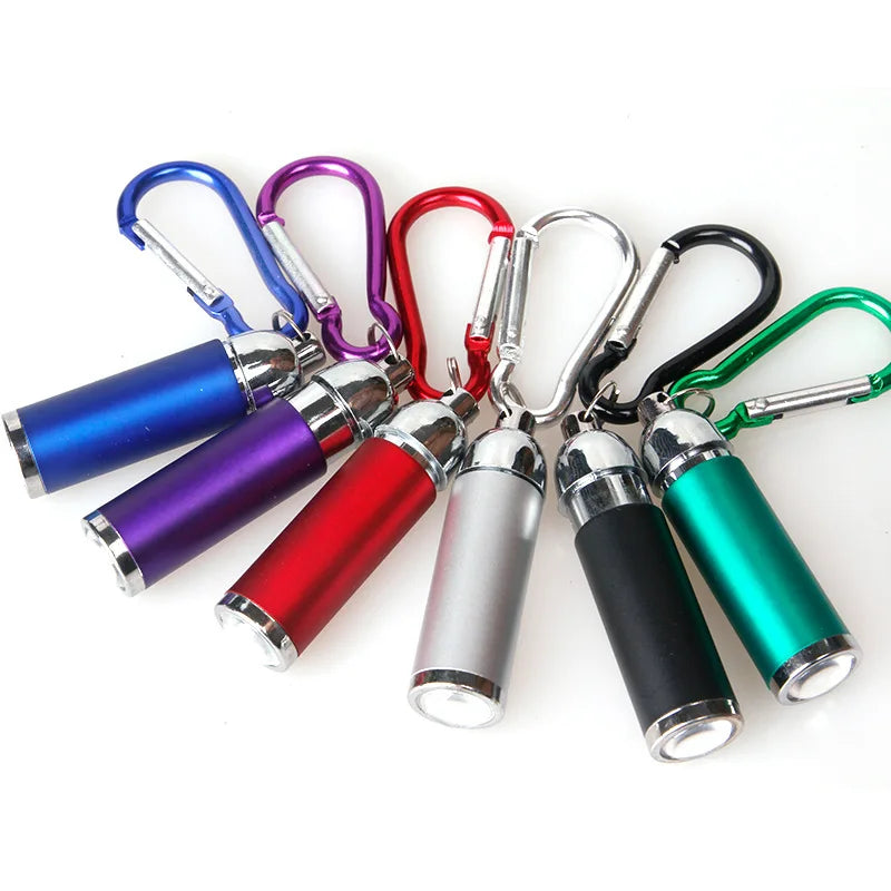 Customized Logo Mini UV LED Flashlight Keychain Promotional Torch Keyring for Carabiners