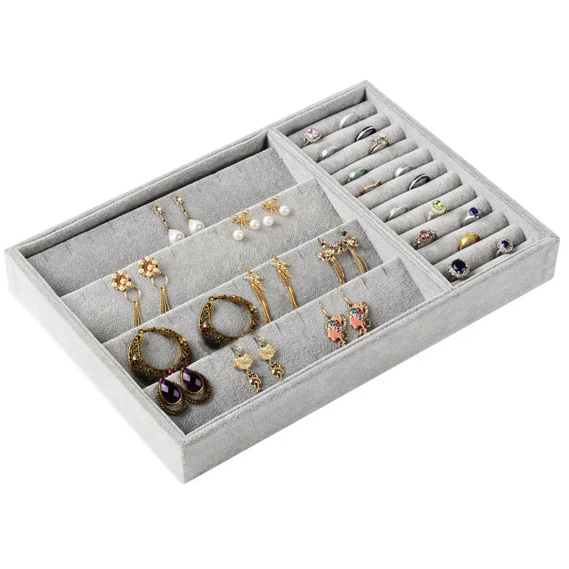 A1 Hot Sell Lightweight Custom Logo Microfiber Stackable Jewelry Display Tray for Exhibidor De Joyeria