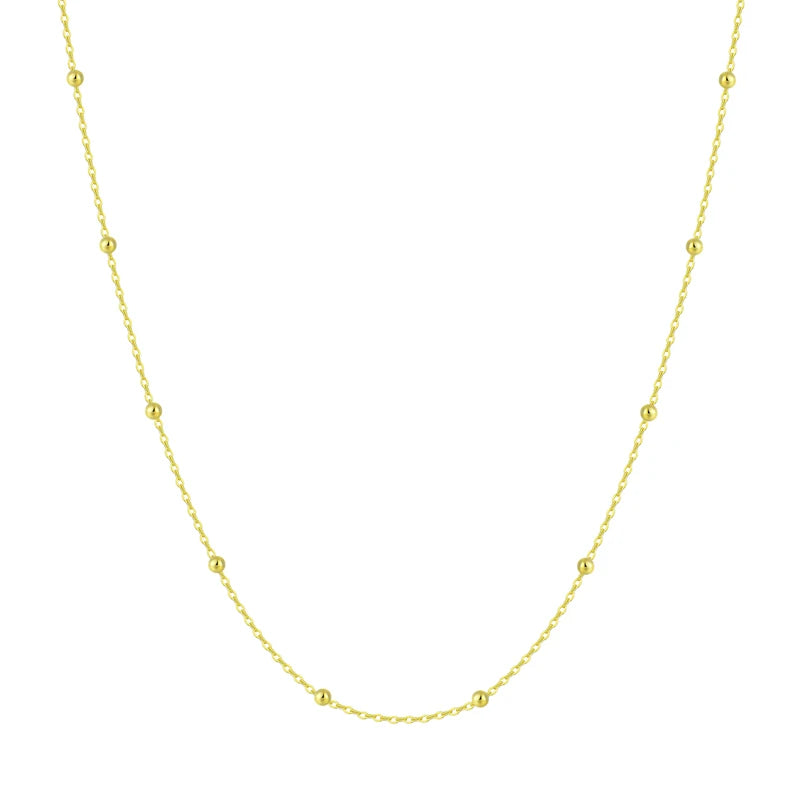 Wholesale Dainty Minimalist Design Gold Plated Beaded Chain Necklace for Women