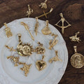 Dreamshow New Design Pig Elephant Arrows Heart Bows Shell 18K Gold Pendant Charms for Jewelry Making